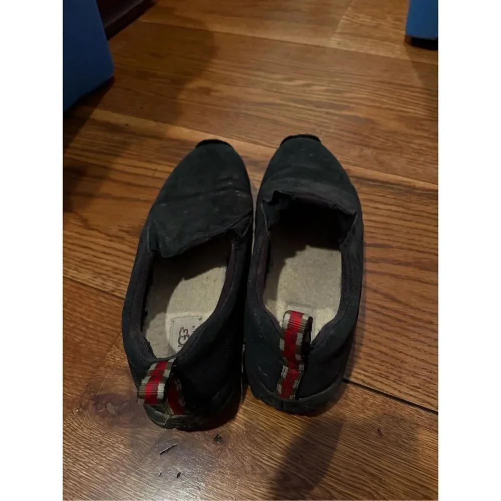 UGG Black Suede Slip-On Mules with Shearling Lining – Men’s Size 11.5